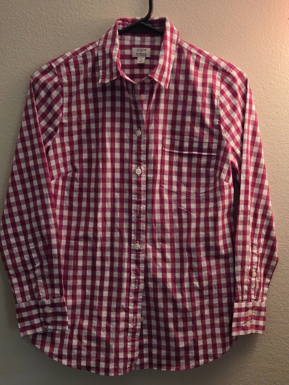 J. Crew Red Gingham Button-Up Shirt - Womens